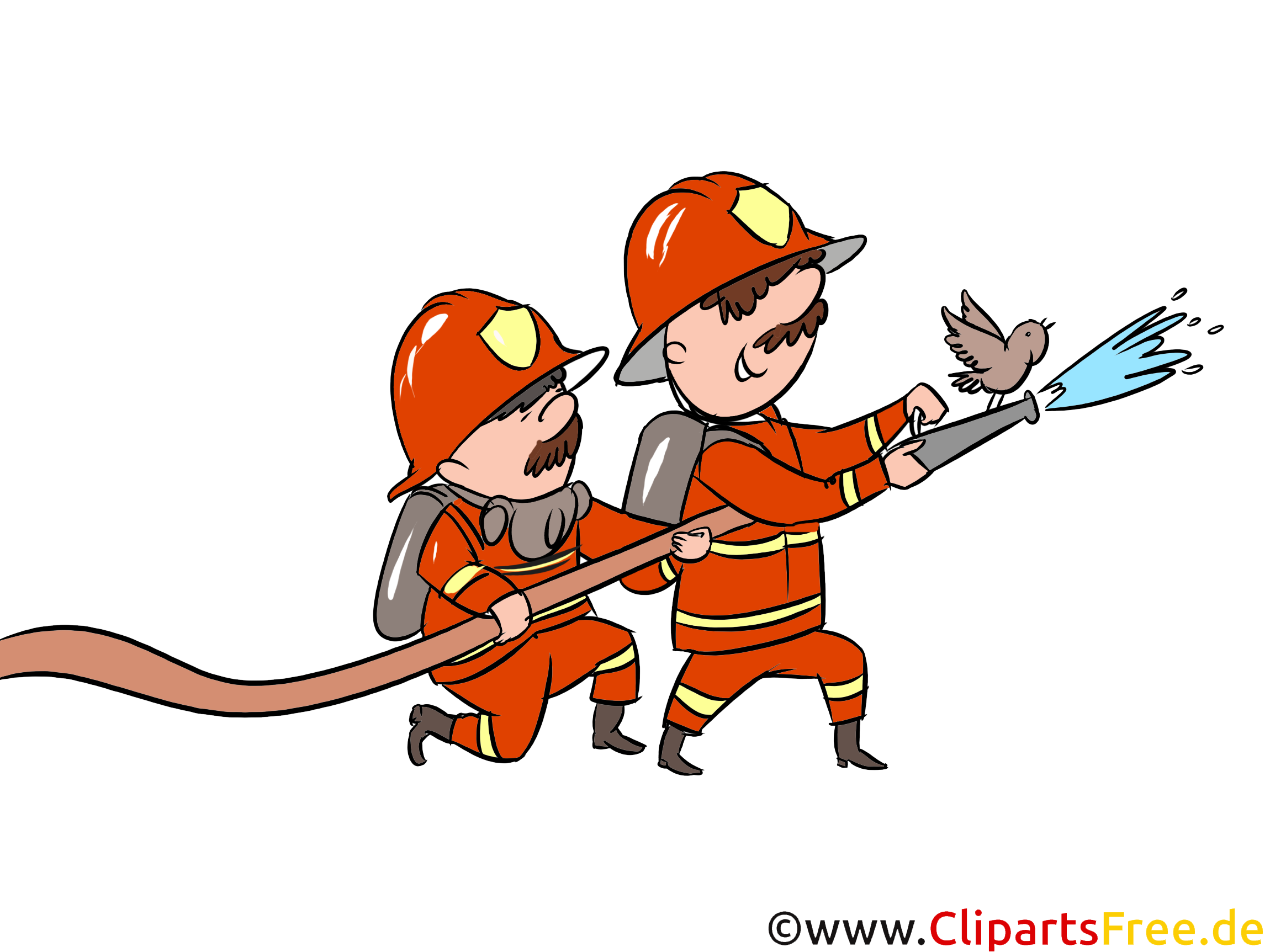 Feuerwehrmänner beim Löschen